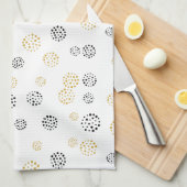 Abstrakte Punktmuster aus Schwarz und Gold Geschirrtuch (Viertel Falte)