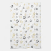 Abstrakte Punktmuster aus Schwarz und Gold Geschirrtuch (Vertikal)