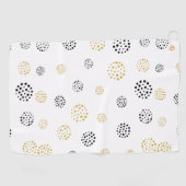 Abstrakte Punktmuster aus Schwarz und Gold Golfhandtuch (Horizontal)