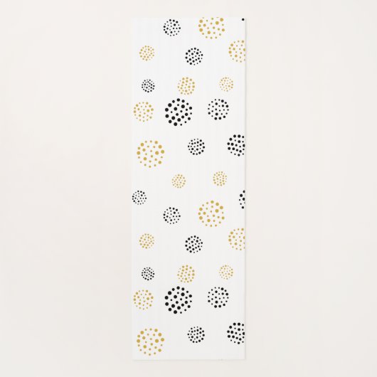 Abstrakte Punktmuster aus Schwarz und Gold Yogamatte (Rückseite)