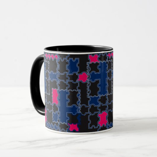Abstrakte Puzzles Teilelemente Patchwork geometris Tasse (Vorderseite Links)