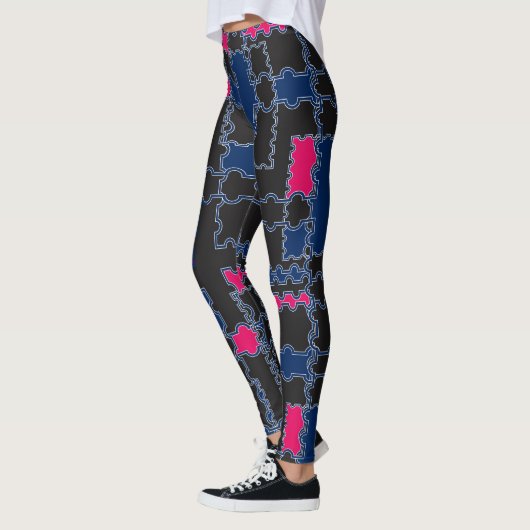 Abstrakte Puzzleteile - Elemente patchwork geometr Leggings (Links)