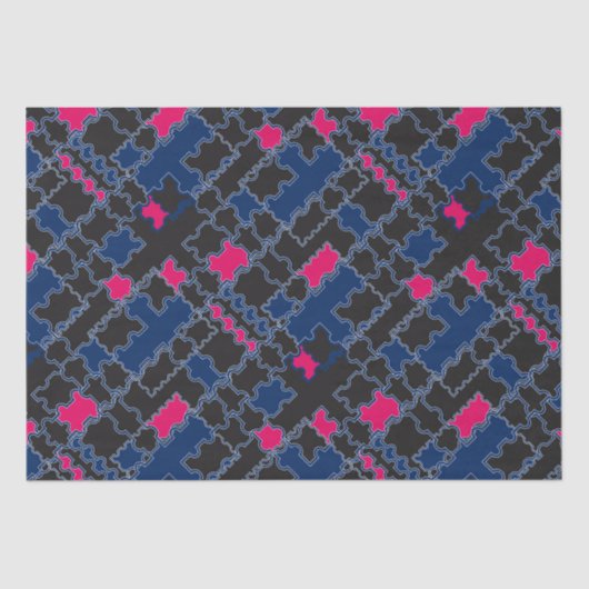 Abstrakte Puzzleteile - Elemente patchwork geometr Seidenpapier (Vorderseite)