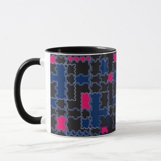 Abstrakte Puzzleteile - Elemente patchwork geometr Tasse (Links)