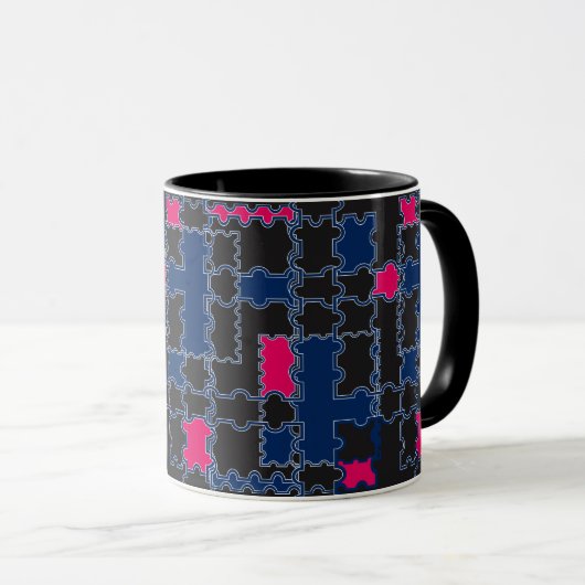 Abstrakte Puzzleteile - Elemente patchwork geometr Tasse (VorderseiteRechts)