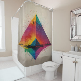 Abstrakte Pyramide Kunst-Design Duschvorhang