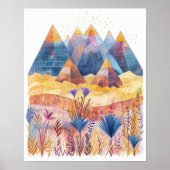 Abstrakte Pyramiden Malerische Wüste Kunst, Dichtu Poster (Vorne)