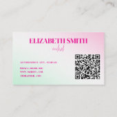 Abstrakte QR-Code-Visitenkarte für weichrosa Maler Visitenkarte (Rückseite)