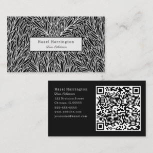 Abstrakte QR-Code-Visitenkarten für Schwarz und We Visitenkarte
