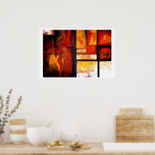 Abstrakte Quadrate Art Poster Print (Küche)