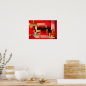 Abstrakte Quadrate Art Poster Print (Küche)