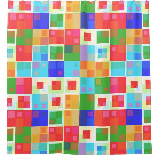 abstrakte Quadrate Duschvorhang (Vorderseite)