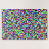 Abstrakte Quadrate Formen Mehrfarbiges Muster Puzzle (Horizontal)