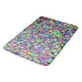 Abstrakte Quadrate Formen Multicolor Muster Badematte (Schrägansicht)
