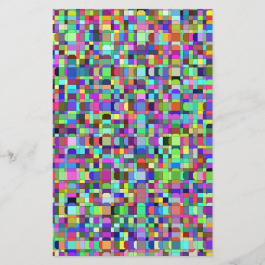 Abstrakte Quadrate Formen Multicolor Muster Briefpapier (Vorderseite)