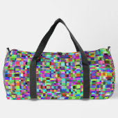 Abstrakte Quadrate Formen Multicolor Muster Duffle Bag (Rückseite)