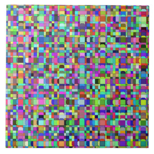 Abstrakte Quadrate Formen Multicolor Muster Fliese