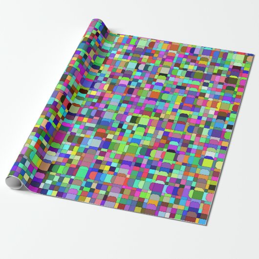 Abstrakte Quadrate Formen Multicolor Muster Geschenkpapier (Ungerollt)