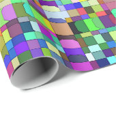 Abstrakte Quadrate Formen Multicolor Muster Geschenkpapier (Rolleneckpunkt)
