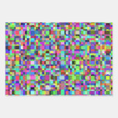 Abstrakte Quadrate Formen Multicolor Muster Geschenkpapier Set (Vorderseite 3)