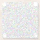 Abstrakte Quadrate Formen Multicolor Muster Glasuntersetzer (Rückseite)