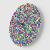 Abstrakte Quadrate Formen Multicolor Muster Große Wanduhr (Winkel)