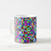 Abstrakte Quadrate Formen Multicolor Muster Kaffeetasse (Vorderseite Links)