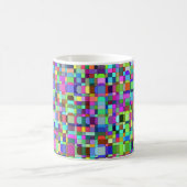 Abstrakte Quadrate Formen Multicolor Muster Kaffeetasse (Mittel)