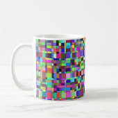 Abstrakte Quadrate Formen Multicolor Muster Kaffeetasse (Links)