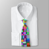 Abstrakte Quadrate Formen Multicolor Muster Krawatte (Gebunden)