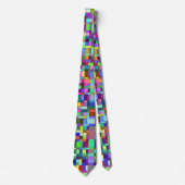 Abstrakte Quadrate Formen Multicolor Muster Krawatte (Vorderseite)