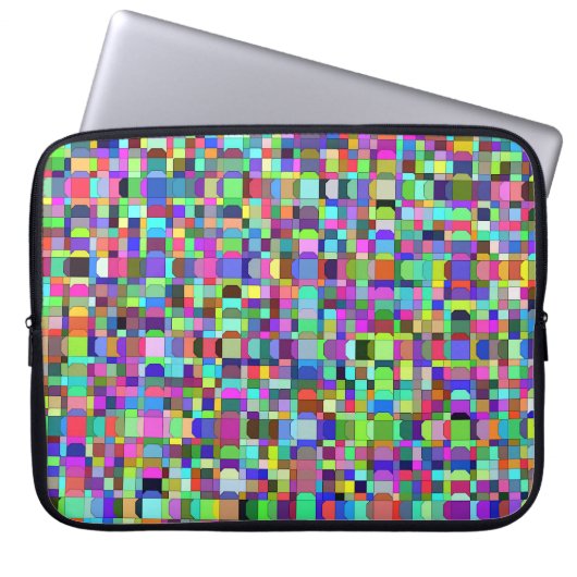 Abstrakte Quadrate Formen Multicolor Muster Laptopschutzhülle (Vorderseite)