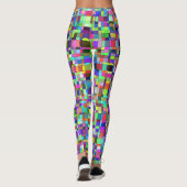 Abstrakte Quadrate Formen Multicolor Muster Leggings (Rückseite)