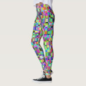 Abstrakte Quadrate Formen Multicolor Muster Leggings (Links)