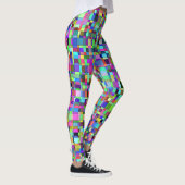 Abstrakte Quadrate Formen Multicolor Muster Leggings (Rechts)