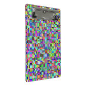 Abstrakte Quadrate Formen Multicolor Muster Mini Klemmbrett (Schrägansicht)