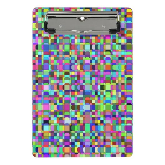 Abstrakte Quadrate Formen Multicolor Muster Mini Klemmbrett (Vorderseite)