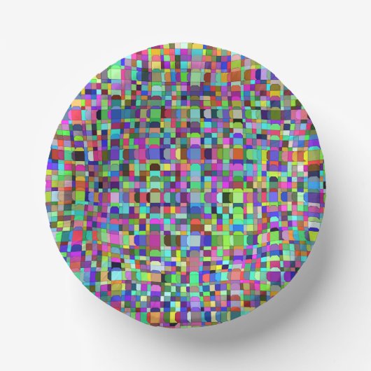 Abstrakte Quadrate Formen Multicolor Muster Pappteller (Vorderseite)
