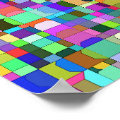 Abstrakte Quadrate Formen Multicolor Muster Poster (Ecke)