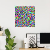 Abstrakte Quadrate Formen Multicolor Muster Poster (Heimbüro)