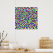 Abstrakte Quadrate Formen Multicolor Muster Poster (Küche)