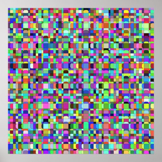 Abstrakte Quadrate Formen Multicolor Muster Poster (Vorne)