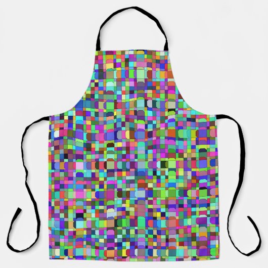 Abstrakte Quadrate Formen Multicolor Muster Schürze (Vorderseite)
