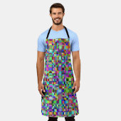 Abstrakte Quadrate Formen Multicolor Muster Schürze (Getragen)