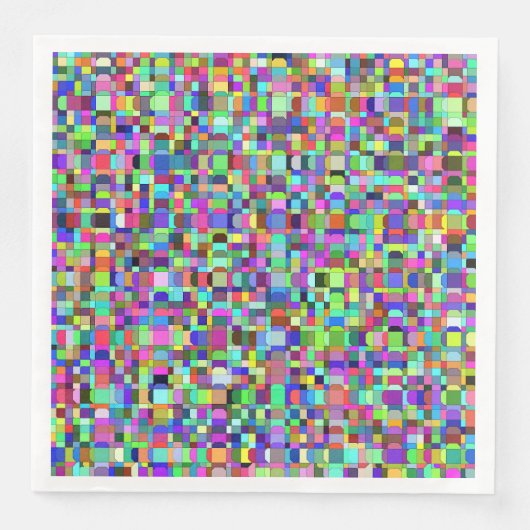 Abstrakte Quadrate Formen Multicolor Muster Serviette (Vorderseite)