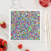 Abstrakte Quadrate Formen Multicolor Muster Serviette (Beispiel)