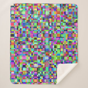 Abstrakte Quadrate Formen Multicolor Muster Sherpadecke
