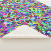 Abstrakte Quadrate Formen Multicolor Muster Sherpadecke (3/4)