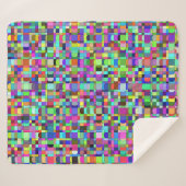 Abstrakte Quadrate Formen Multicolor Muster Sherpadecke (Vorderseite (Horizontal))