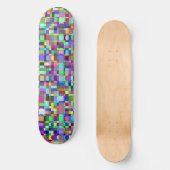 Abstrakte Quadrate Formen Multicolor Muster Skateboard (Vorderseite)